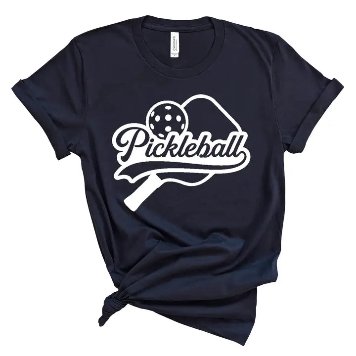 Navy Graphic Tee- Retro Pickleball