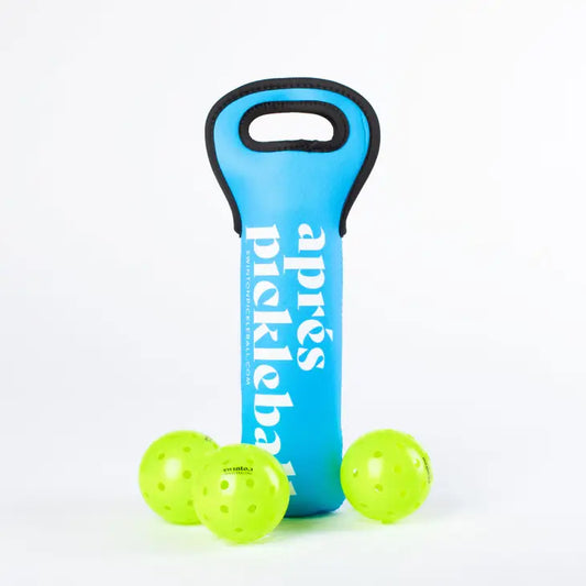 3 Pickleballs in a Wine Bag - Blue: Après Pickleball