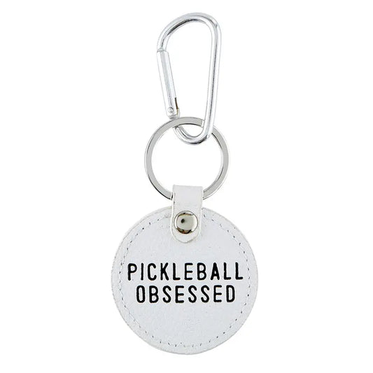 Keychain- Pickleball Obsessed, Leather