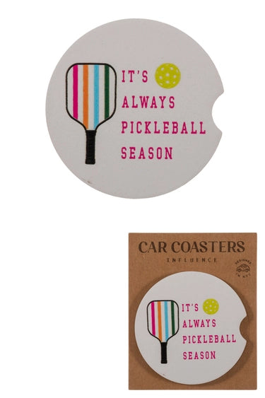 Ceramic Coaster- Round Pickleball