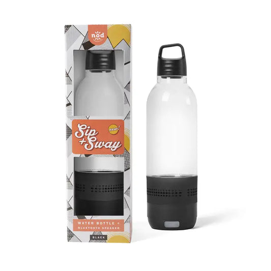2-in-1 Black Water Bottle & Bluetooth Speaker