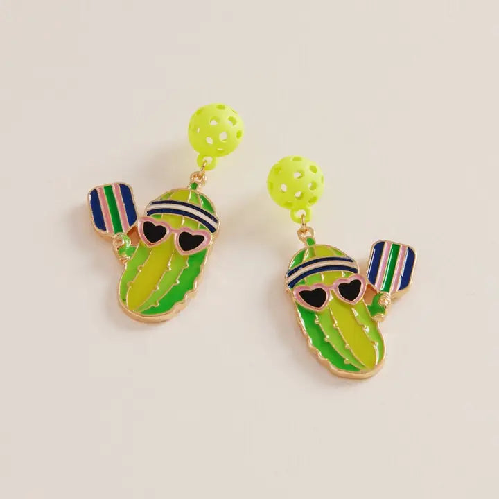 Pickle Playing Pickleball Hypoallergenic Post Earrings