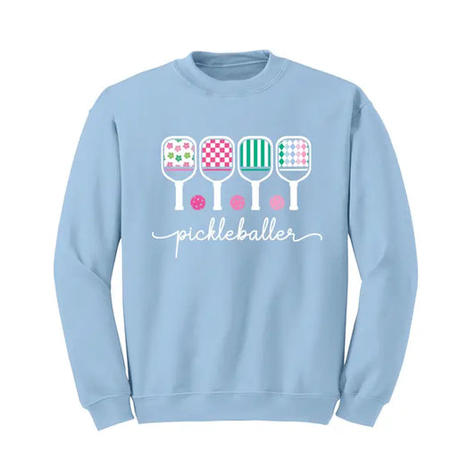 Light Blue Sweatshirt- Pickleballer