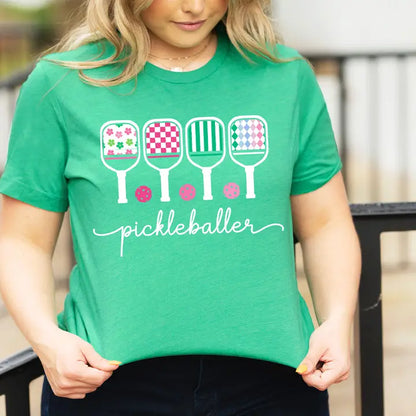 Navy Graphic Tee- Pickleballer w/ Paddles