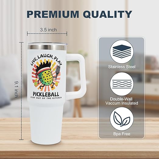 Insulated Tumbler- Live, Laugh, Play Pickleball