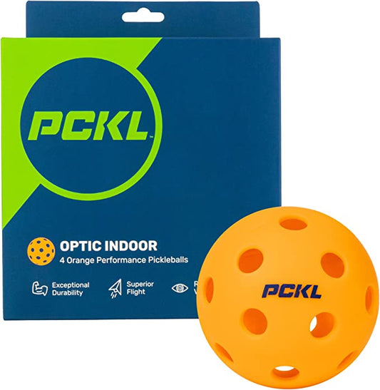 PCKL Optic Orange Indoor Pickleballs (4 pack)