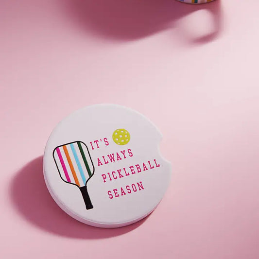Ceramic Coaster- Round Pickleball