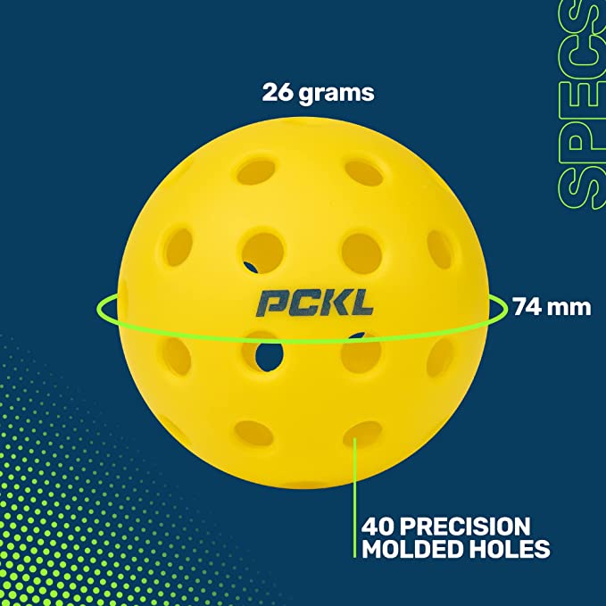 PCKL Optic Yellow Outdoor Pickleballs (4 pack)