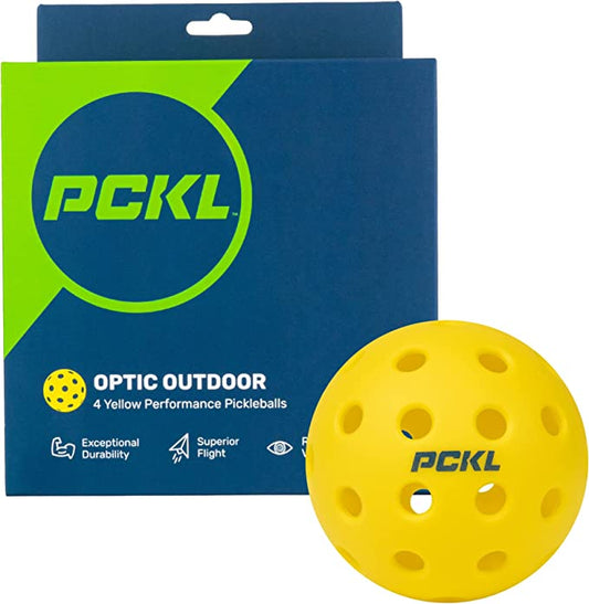 PCKL Optic Yellow Outdoor Pickleballs (4 pack)
