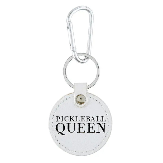 Round Leather Keychain - Pickleball Queen