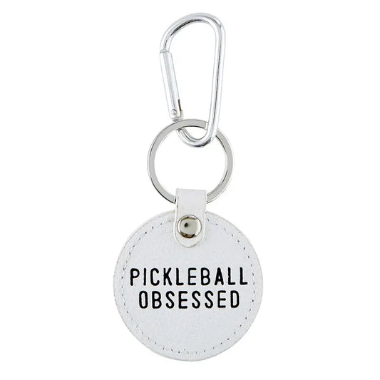 Keychain- Pickleball Obsessed, Leather