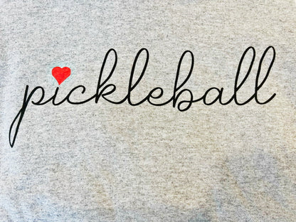 Gray Graphic Tee- Heart Pickleball