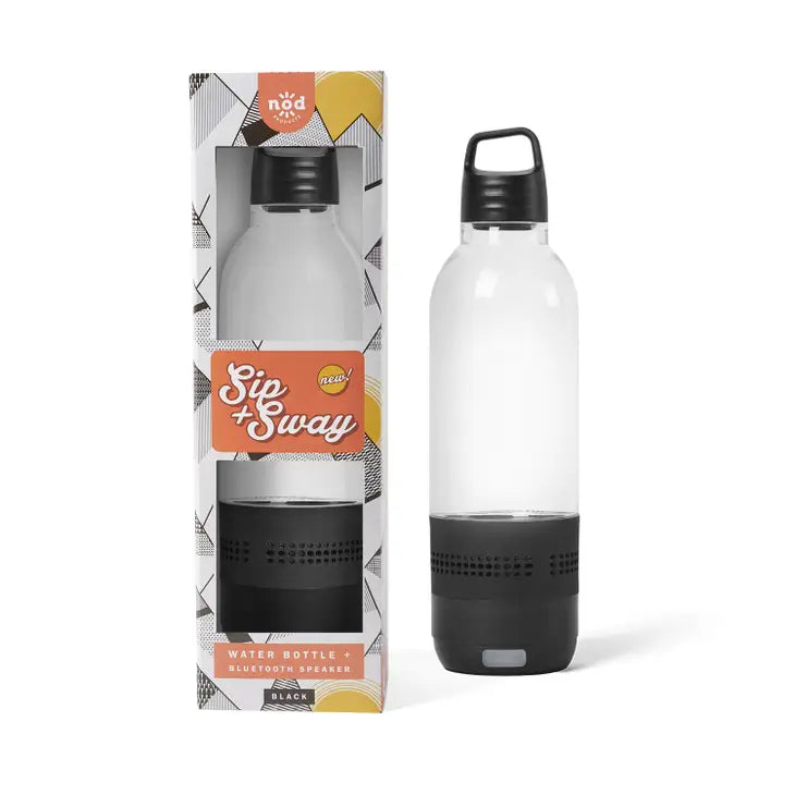 Sip + Sway 2-in-1 Black Water Bottle + Bluetooth Speaker